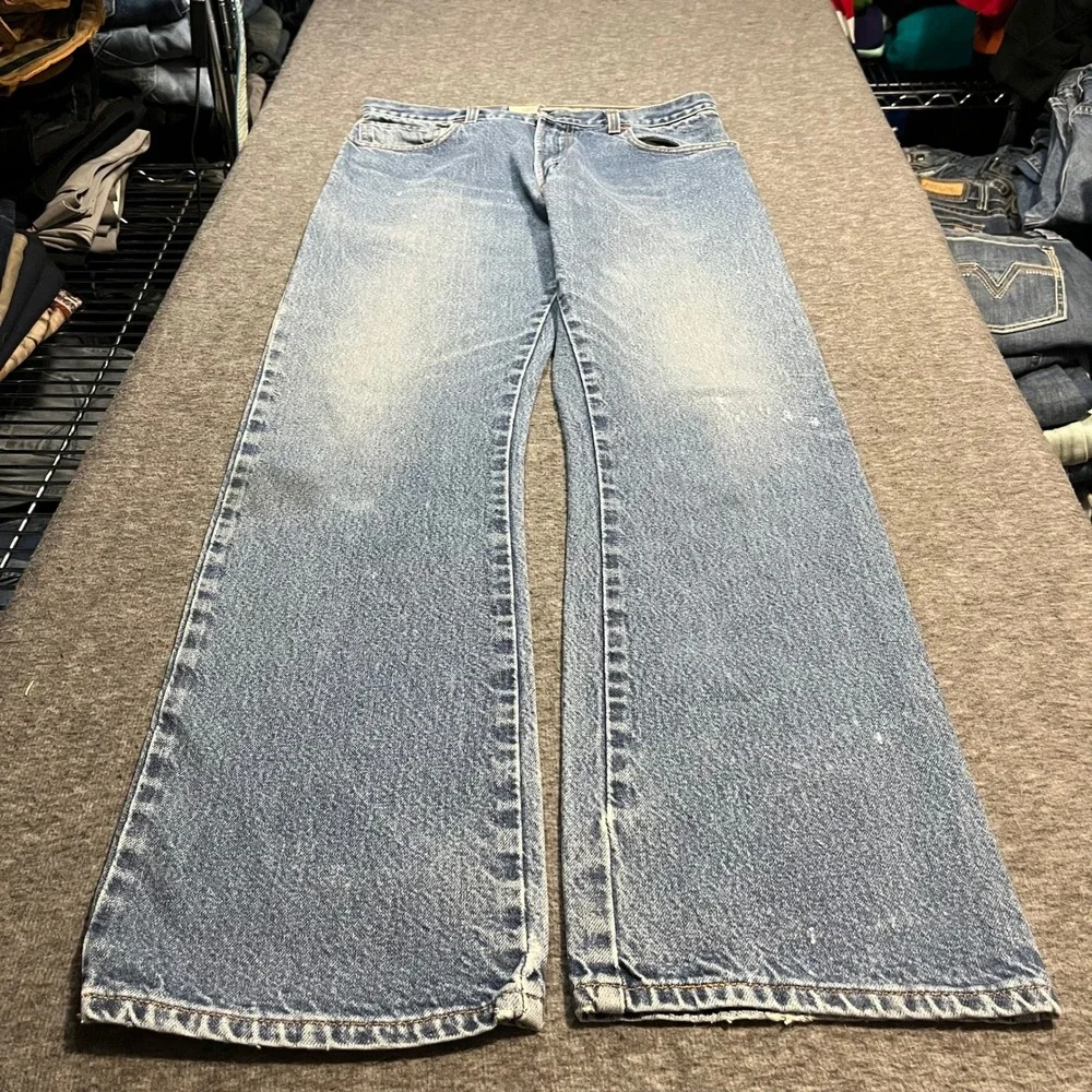 Levis 517 Mens 33x34 Bootcut Jeans Blue Denim Y2K Flare Leg Medium Wash Vintage